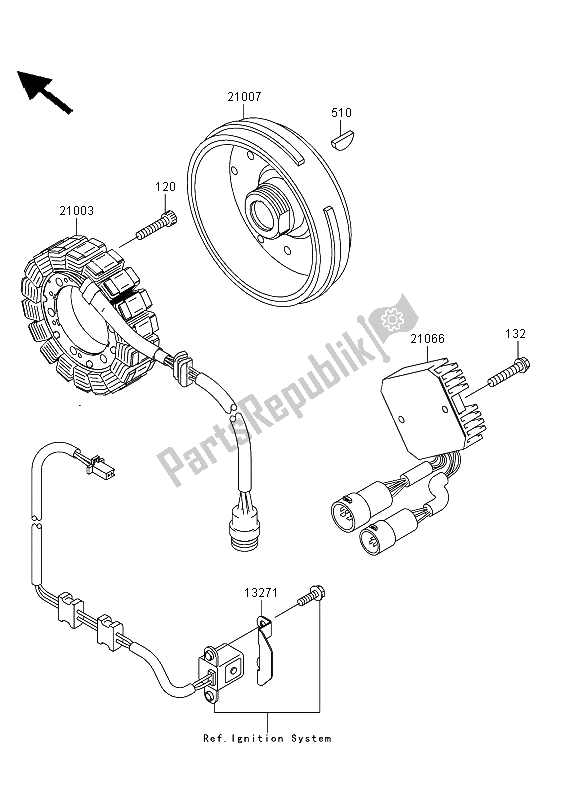 All parts for the Generator of the Kawasaki KVF 360 4X4 2013