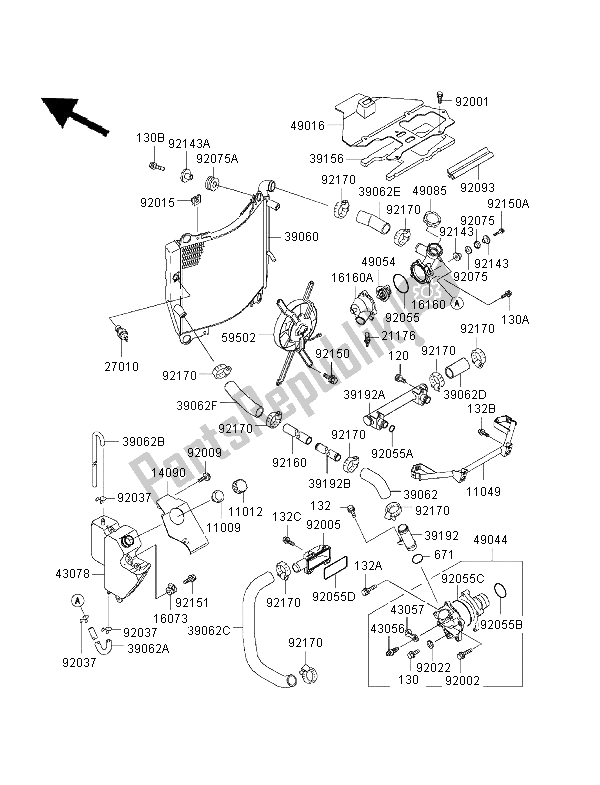 Toutes les pièces pour le Radiateur du Kawasaki Ninja ZX 7 RR 750 1997