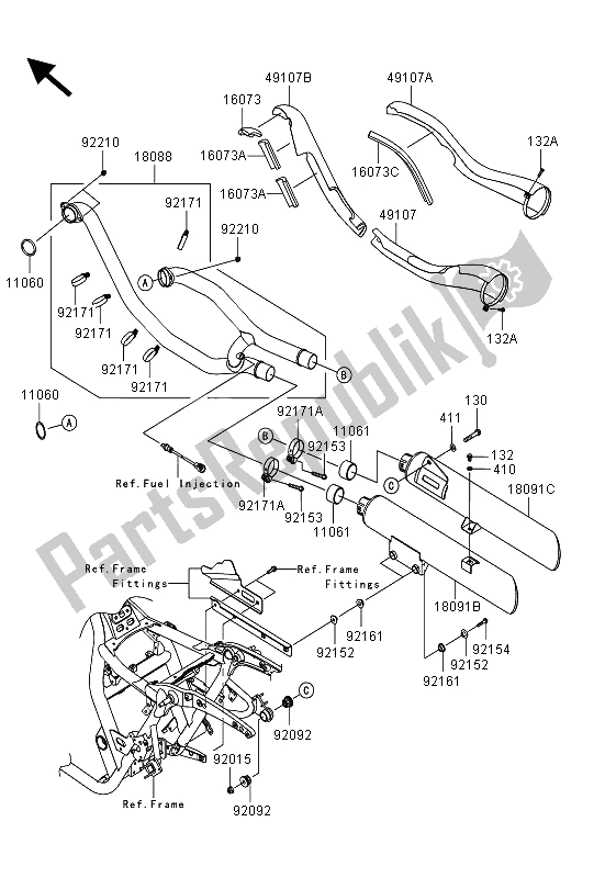 Tutte le parti per il Silenziatore (s) del Kawasaki VN 1700 Classic ABS 2013