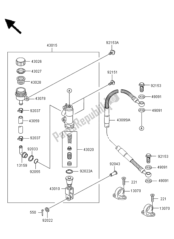 Toutes les pièces pour le Maître-cylindre Arrière du Kawasaki KX 85 SW LW 2008