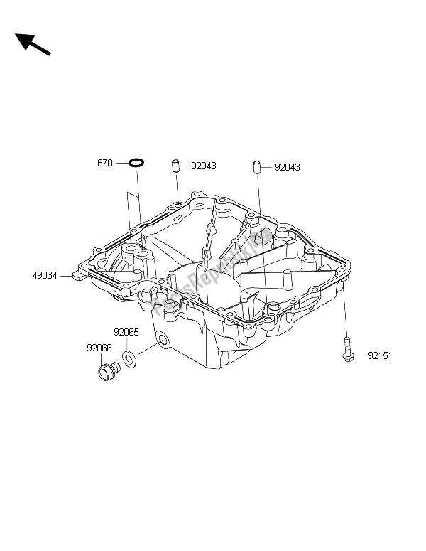 All parts for the Oil Pan of the Kawasaki Z 1000 SX ABS 2015