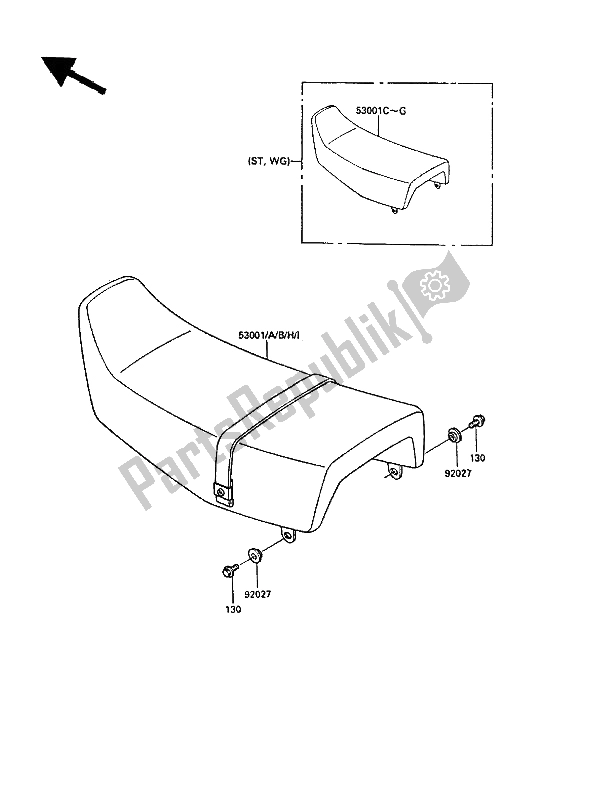 Toutes les pièces pour le Siège du Kawasaki KLR 250 1988