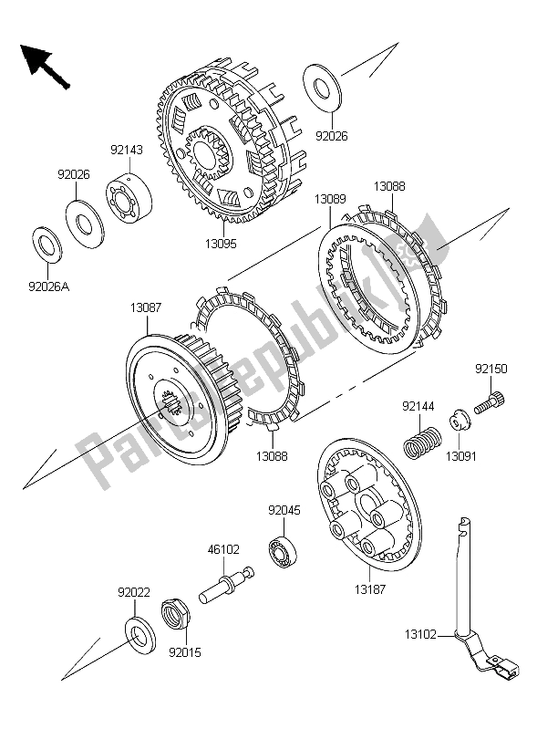 Tutte le parti per il Frizione del Kawasaki ZZR 600 2006