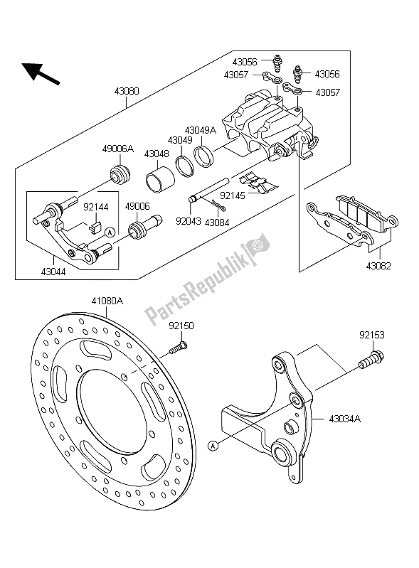 Toutes les pièces pour le Frein Arriere du Kawasaki VN 1700 Classic ABS 2012