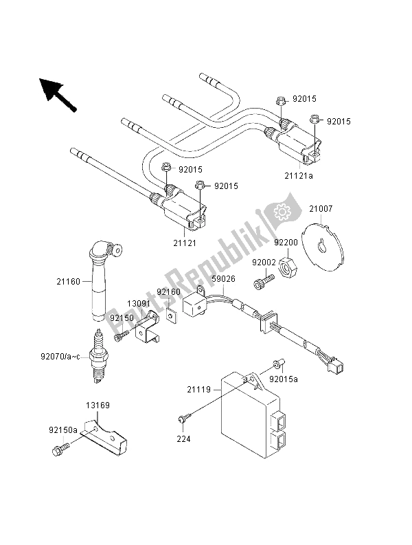 Wszystkie części do Sytem Zap? Onu Kawasaki ZRX 1100 2000