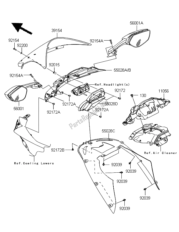 Wszystkie części do Os? Ona Kawasaki Ninja ZX 10R ABS 1000 2012