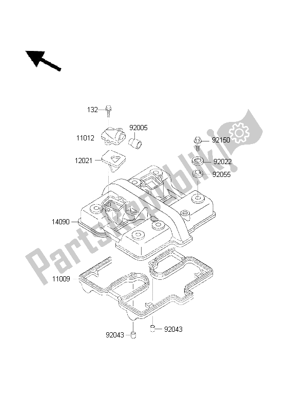 Tutte le parti per il Coperchio Della Testata del Kawasaki KLE 500 2001