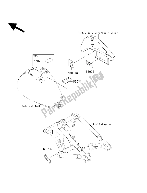 All parts for the Labels of the Kawasaki VN 800 Classic 2002