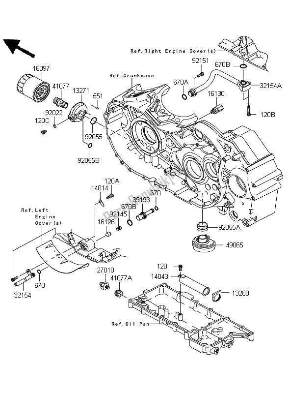 All parts for the Oil Filter of the Kawasaki VN 2000 Classic 2008