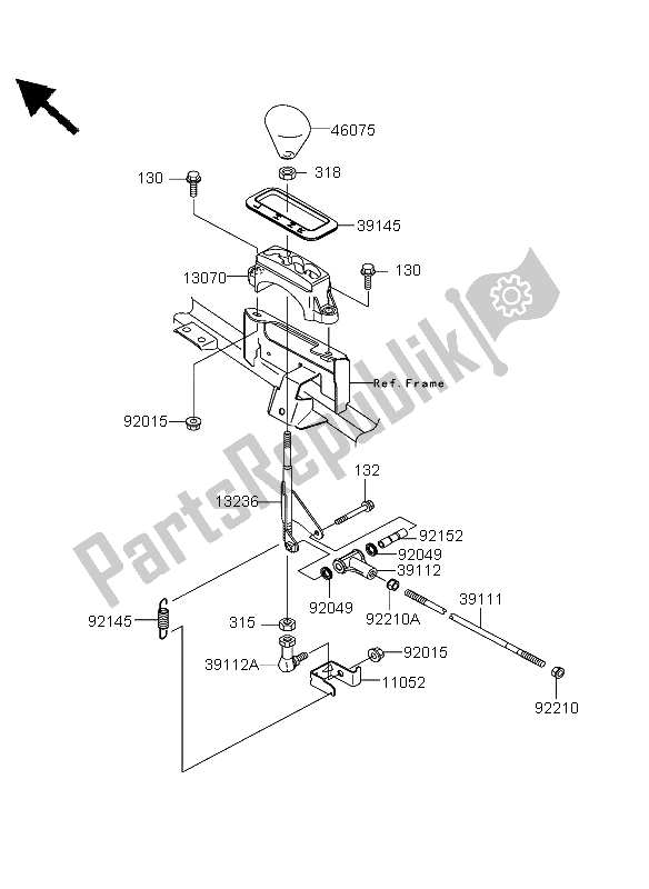 All parts for the Control of the Kawasaki KVF 360 2003