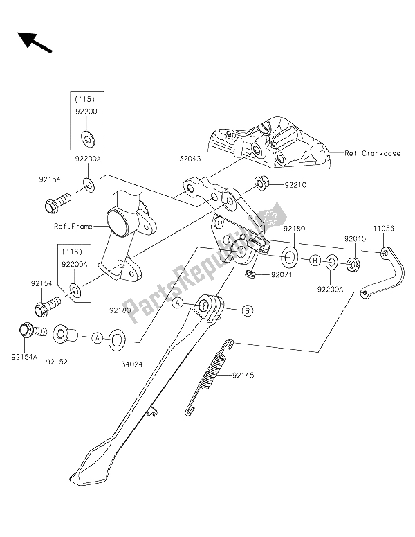 Todas las partes para Stand (s) de Kawasaki Ninja H2 1000 2015