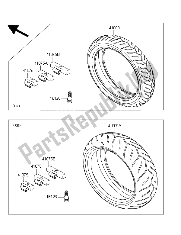 All parts for the Tires of the Kawasaki Z 750 2012