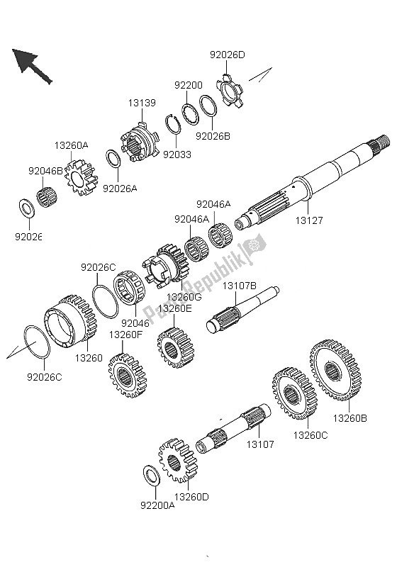 Todas las partes para Transmisión de Kawasaki KVF 360 4X4 2005