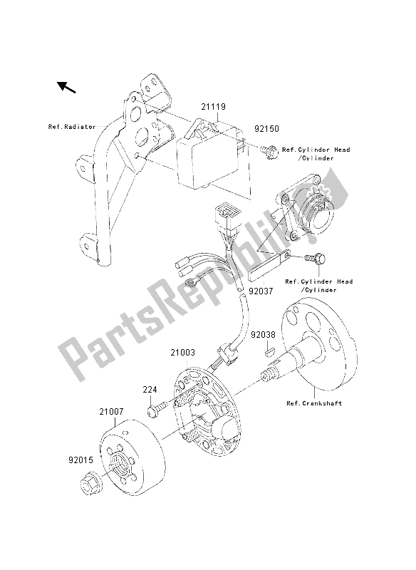 Todas las partes para Generador de Kawasaki KX 85 LW 2002