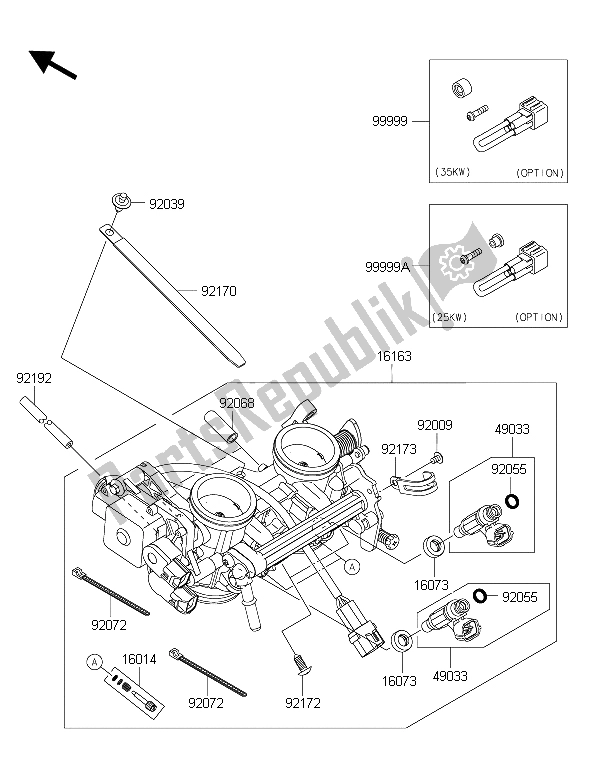 All parts for the Throttle of the Kawasaki ER 6N ABS 650 2015