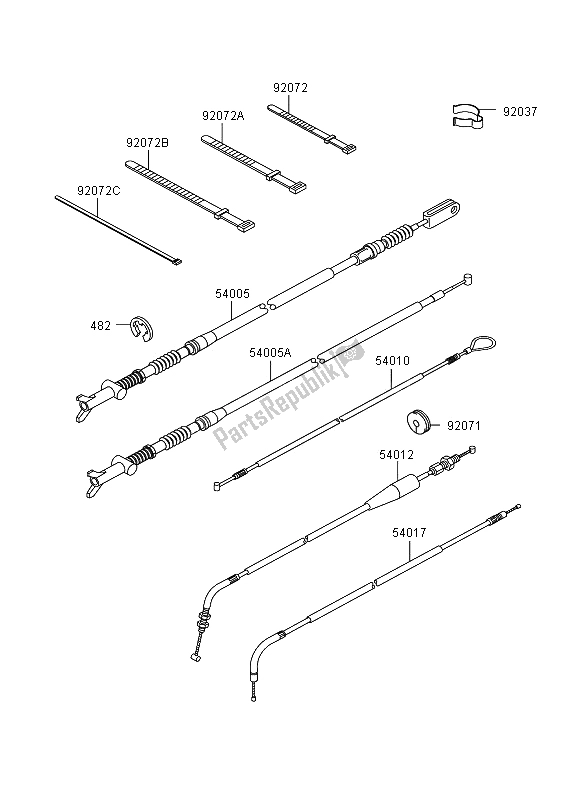 All parts for the Cables of the Kawasaki KVF 360 2009