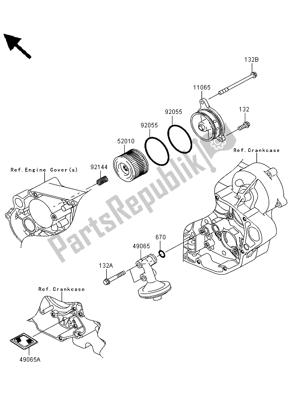 All parts for the Oil Filter of the Kawasaki KLX 450R 2011