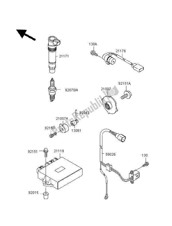 Todas las partes para Sistema De Encendido de Kawasaki Ninja ZX 9R 900 1999