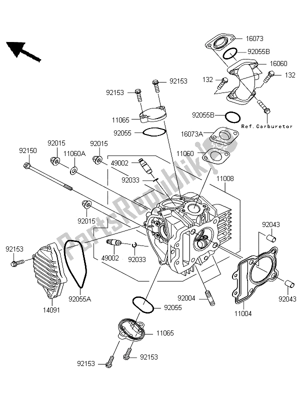 Tutte le parti per il Testata del Kawasaki KLX 110 2013