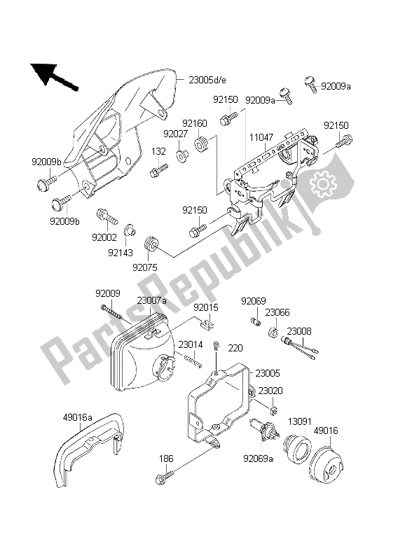 Tutte le parti per il Faro del Kawasaki KLX 650 1995