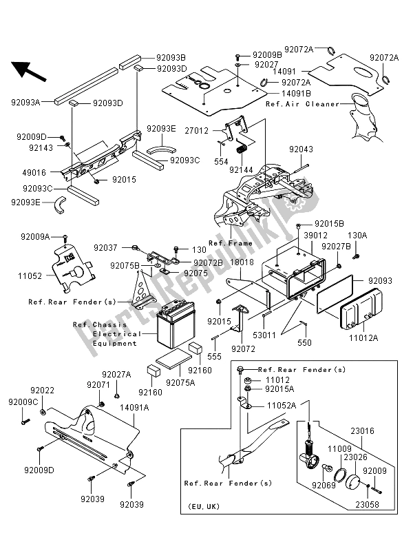 All parts for the Frame Fittings of the Kawasaki KVF 360 4X4 2009