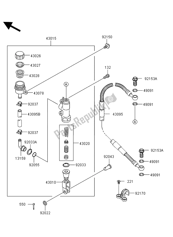 Toutes les pièces pour le Maître-cylindre Arrière du Kawasaki KX 65 2013