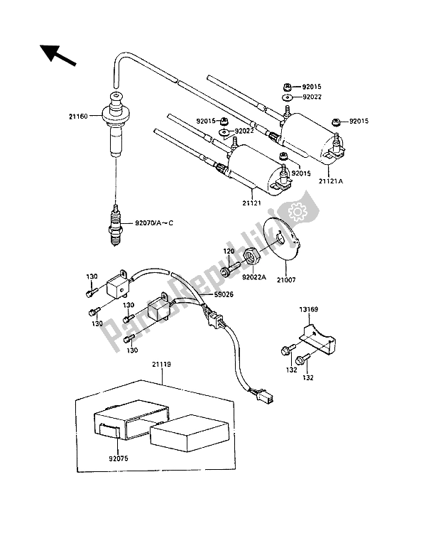 Todas las partes para Sistema De Encendido de Kawasaki 1000 GTR 1988