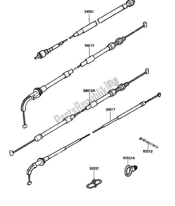 Tutte le parti per il Cavo del Kawasaki GPZ 750R 1986