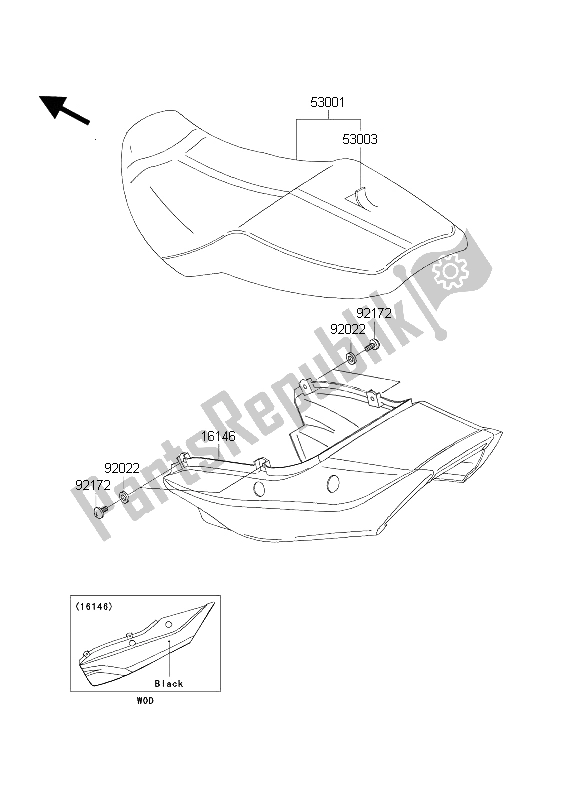 Wszystkie części do Siedzenie Kawasaki ZRX 1200 2004