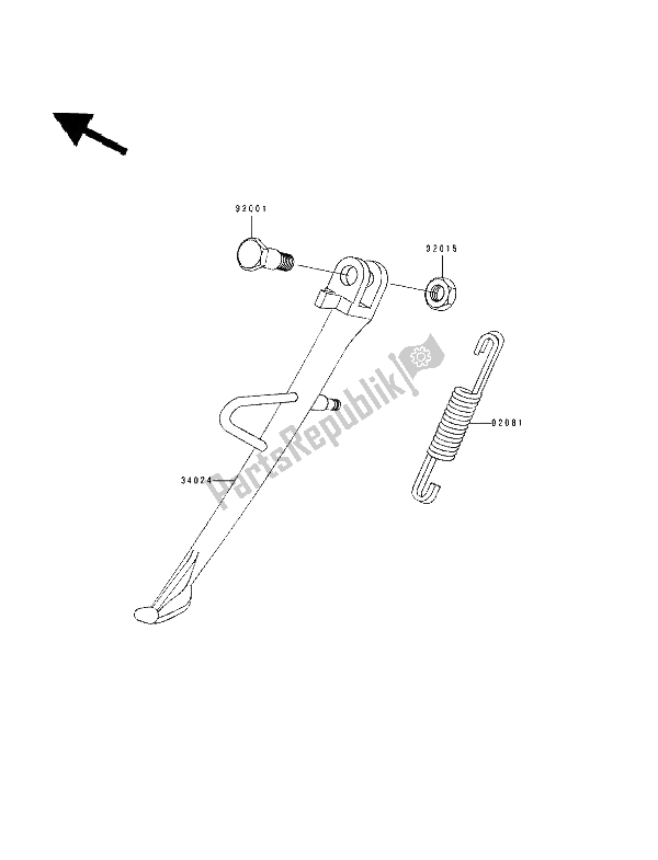 All parts for the Stand(s) of the Kawasaki EN 500 1994