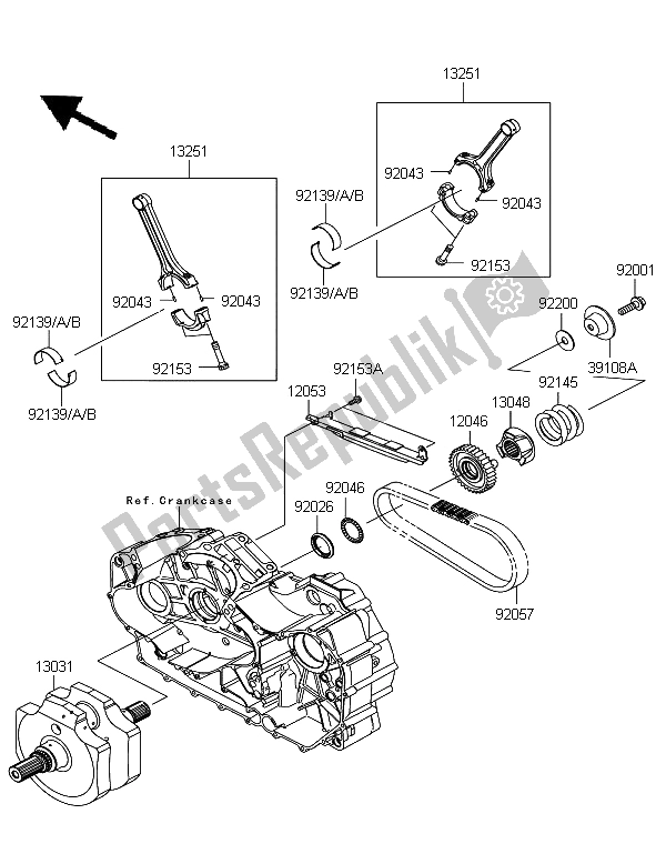 All parts for the Crankshaft of the Kawasaki VN 1700 Voyager Custom ABS 2012
