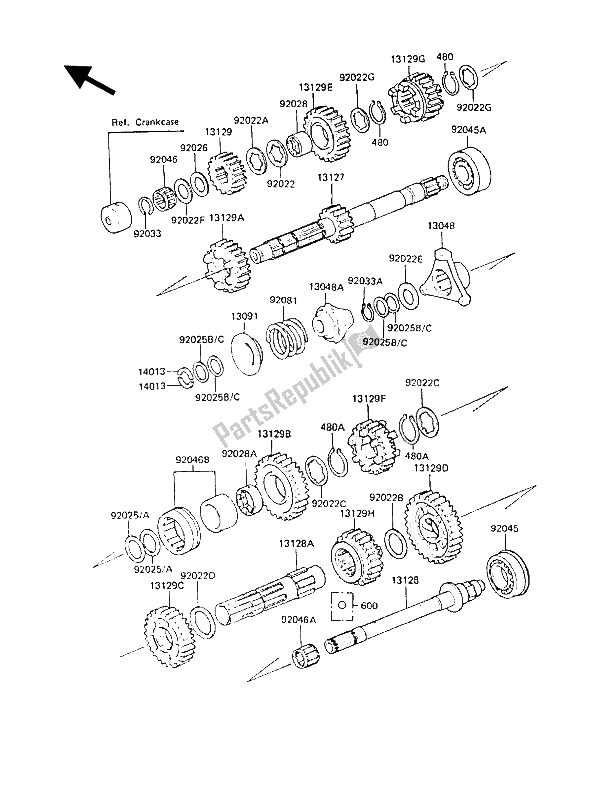 Tutte le parti per il Trasmissione del Kawasaki Z 1300 1987