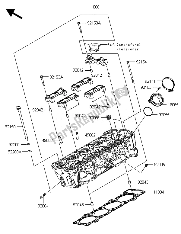 Todas las partes para Cabeza De Cilindro de Kawasaki ZX 1000 SX ABS 2014