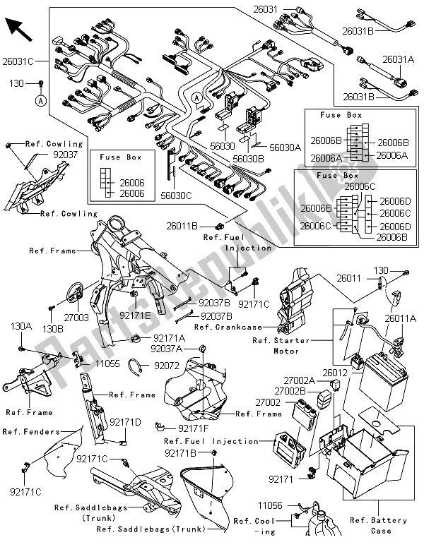 All parts for the Chassis Electrical Equipment of the Kawasaki VN 1700 Voyager ABS 2013