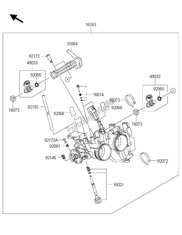 Toutes les pièces pour le Manette De Gaz du Kawasaki Ninja 300 ABS 2015