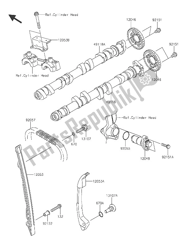 All parts for the Camshaft(s) & Tensioner of the Kawasaki Versys 1000 2016