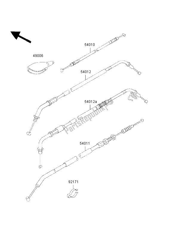 All parts for the Cables of the Kawasaki W 650 2002