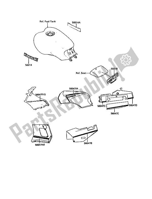 Wszystkie części do Piktogramy Kawasaki 1000 GTR 1989