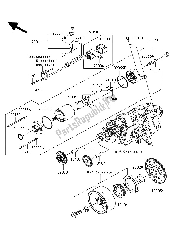 Todas las partes para Motor De Arranque de Kawasaki Versys 650 2008
