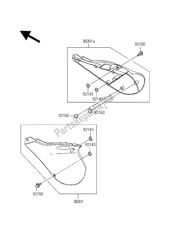 Todas las partes para Cubiertas Laterales de Kawasaki KX 250 1999