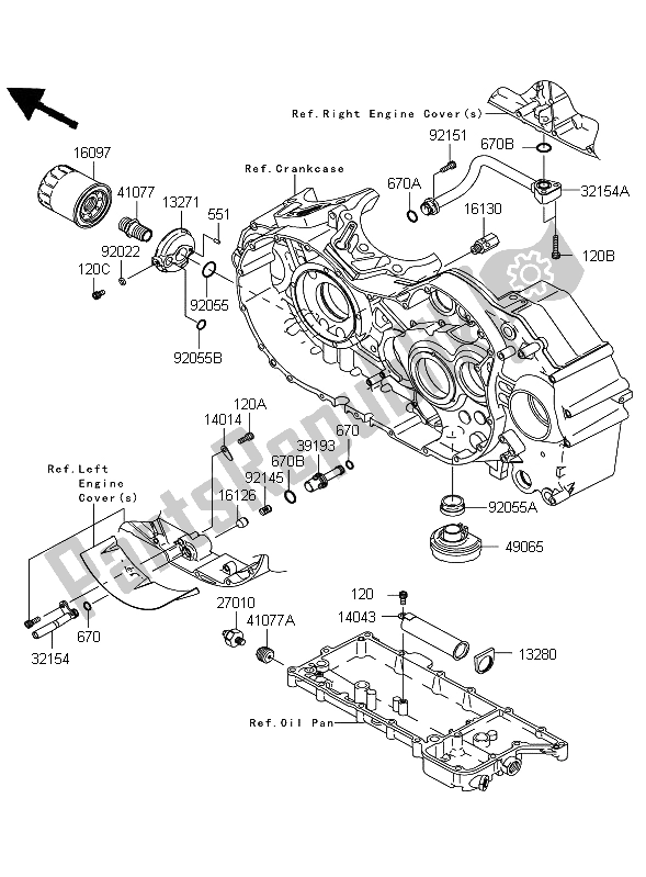 All parts for the Oil Filter of the Kawasaki VN 2000 Classic 2009