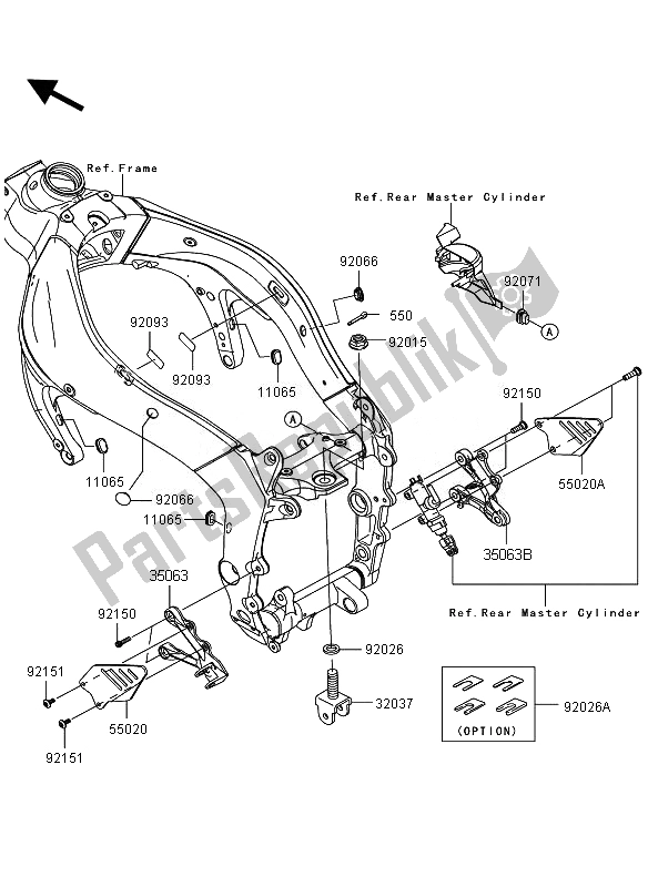 All parts for the Frame Fittings (front) of the Kawasaki Ninja ZX 6R 600 2010