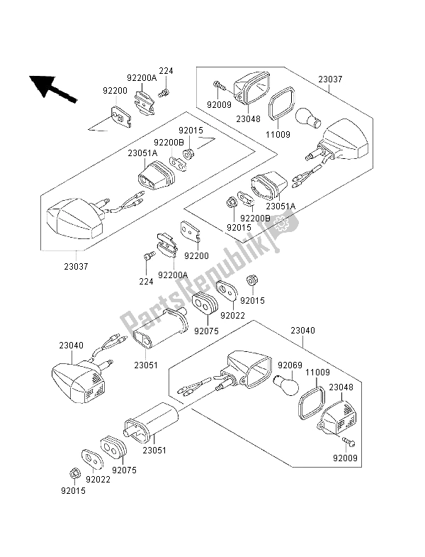 Todas las partes para Señales De Giro de Kawasaki Ninja ZX 6R 600 1995