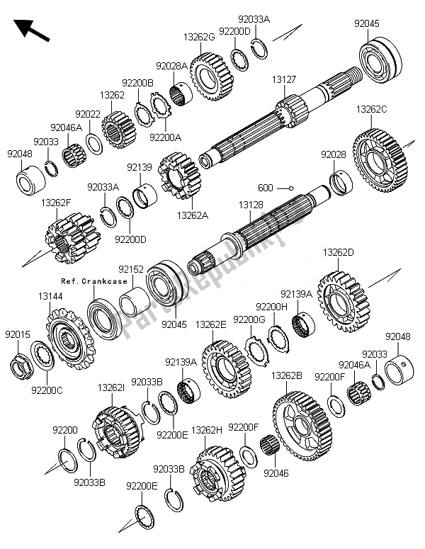 All parts for the Transmission of the Kawasaki ZX 1000 SX ABS 2014