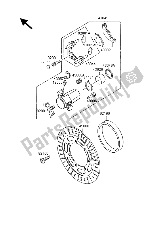 All parts for the Front Brake of the Kawasaki VN 15 1500 1995