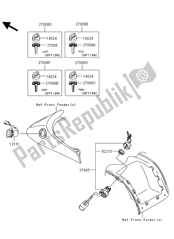 Tutte le parti per il Interruttore Di Accensione del Kawasaki KVF 750 4X4 EPS 2012