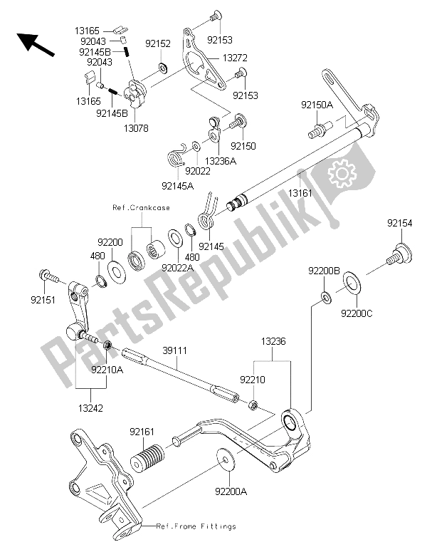 Toutes les pièces pour le Mécanisme De Changement De Vitesse du Kawasaki Ninja ZX 10R ABS 1000 2015