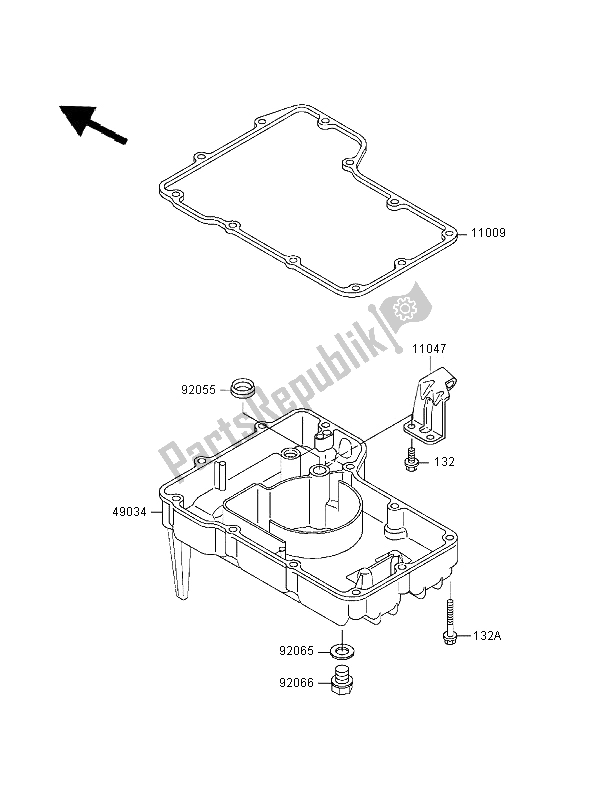 All parts for the Oil Pan of the Kawasaki ZZR 600 1995