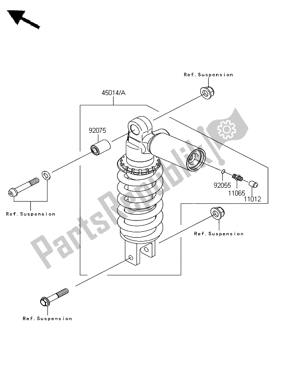 Todas las partes para Amortiguador de Kawasaki Z 1000 2008