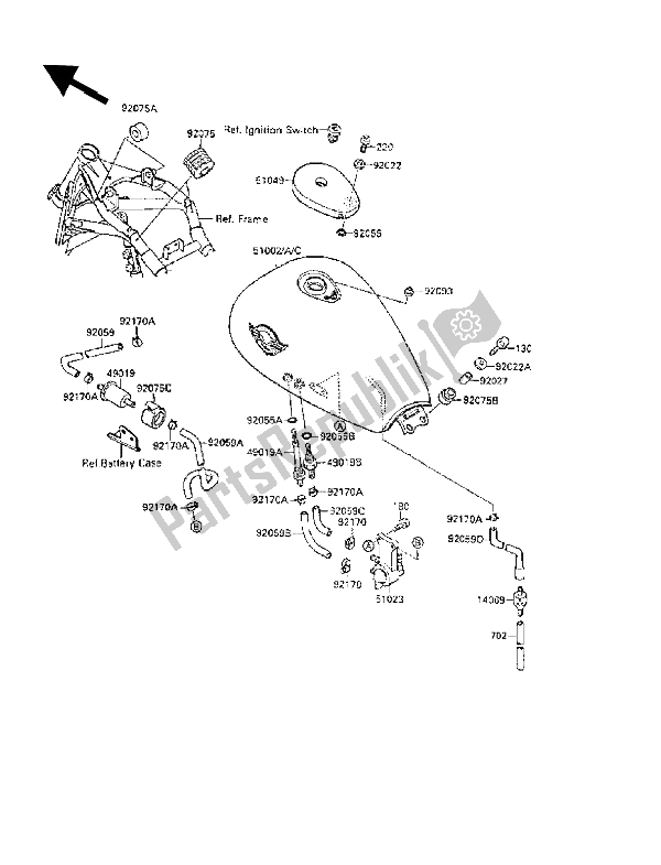 Tutte le parti per il Serbatoio Di Carburante del Kawasaki VN 15 SE 1500 1988
